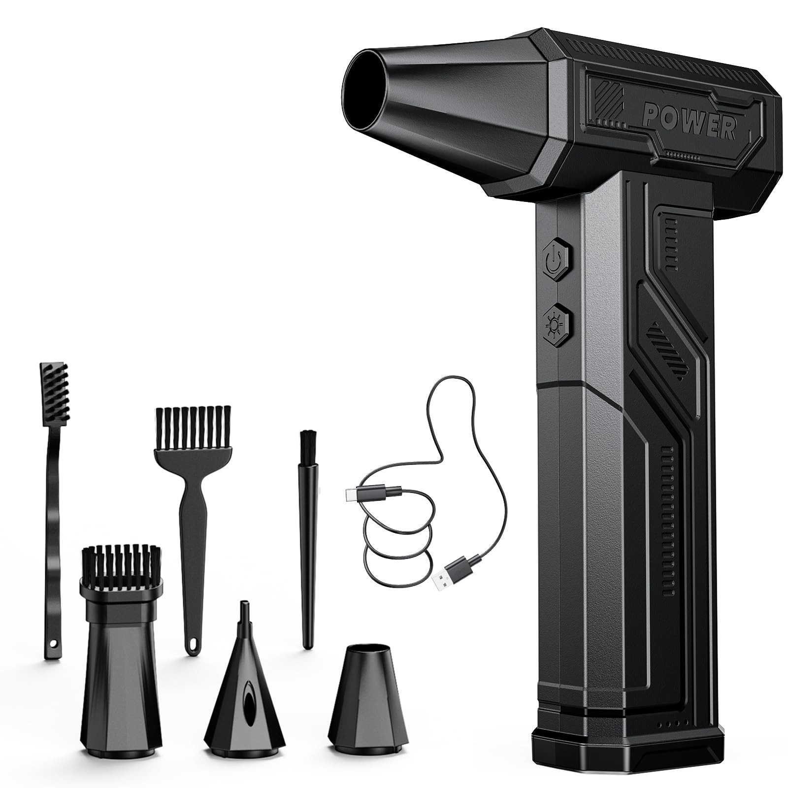 Electric Compressed Air Duster, 300000RPM 4-Gear Adjustable Cordless Portable Electric Compressed Air Duster, 300000RPM 4-Gear Adjustable Cordless Portable