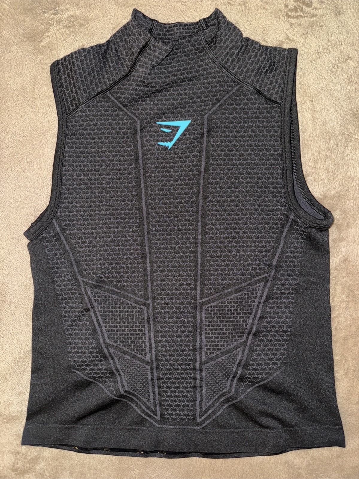 GYMSHARK Women’s Onyx V1 Tank in Black/Onyx Grey/Brand Blue - Size Medium GYMSHARK Women’s Onyx V1 Tank in Black/Onyx Grey/Brand Blue - Size Medium
