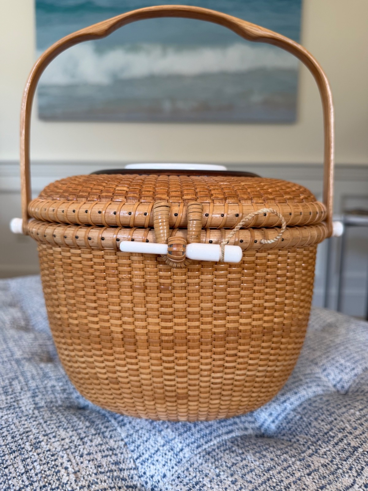 Vintage Martin Brown Nantucket Basket Purse with original artists' bios Vintage Martin Brown Nantucket Basket Purse with original artists' bios