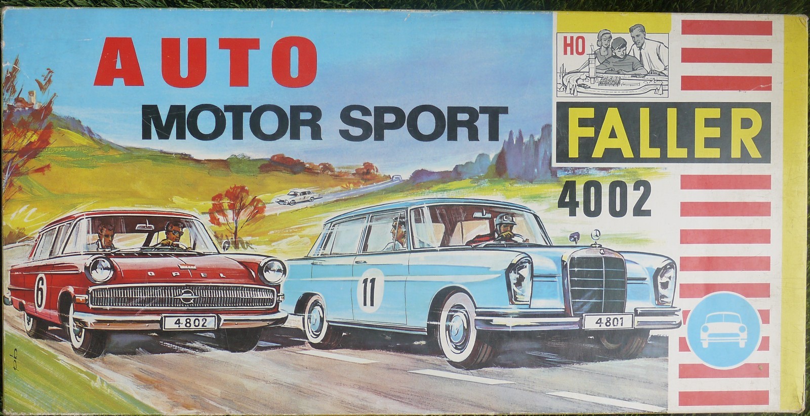Faller AMS Auto Motor Sport 4002 HO Scale Slot Car Set Missing 1 car 1965 in Box Faller AMS Auto Motor Sport 4002 HO Scale Slot Car Set Missing 1 car 1965 in Box
