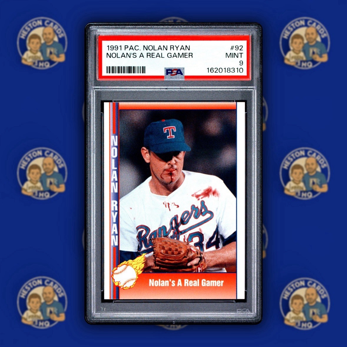 Nolan Ryan - 1991 Pacific Texas Express - #92 Nolan’s A Real Gamer - PSA 9 Mint Nolan Ryan - 1991 Pacific Texas Express - #92 Nolan’s A Real Gamer - PSA 9 Mint
