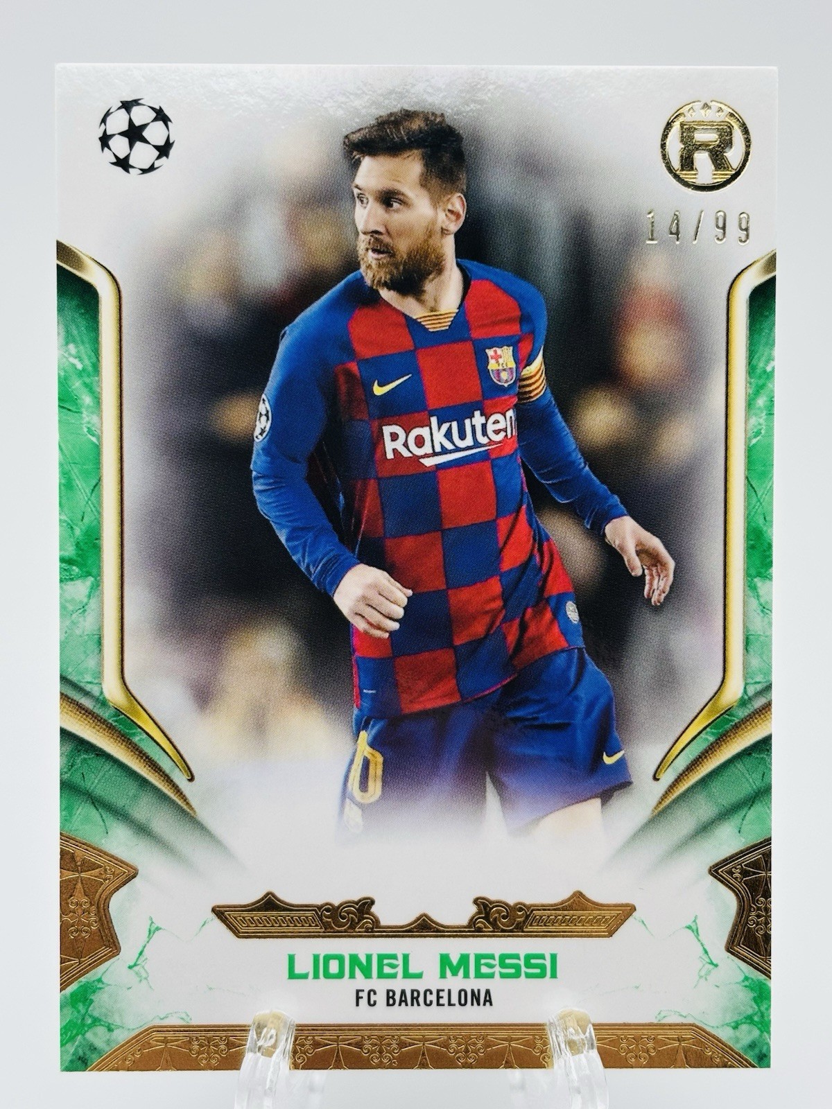 2024-25 Topps Reverence UEFA Club Competitions UCC Lionel Messi Green 14/99 2024-25 Topps Reverence UEFA Club Competitions UCC Lionel Messi Green 14/99