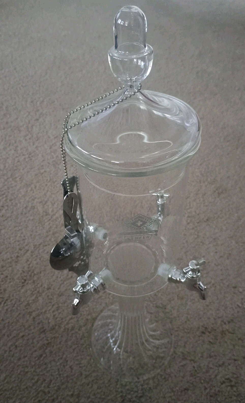 Vintage Kubler Abstinence Fountain Lady 4 Spouts Glass Pre-owned Vg Condition Vintage Kubler Abstinence Fountain Lady 4 Spouts Glass Pre-owned Vg Condition