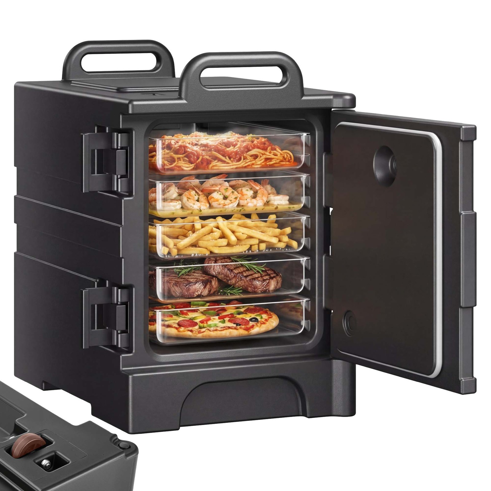 81QT Insulated Food Pan Carrier Stackable Catering Dishbox Chafing Dish 81QT Insulated Food Pan Carrier Stackable Catering Dishbox Chafing Dish