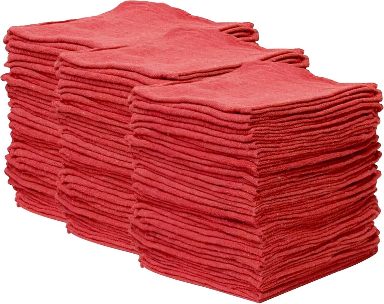 500 Pieces Red Shop Towels Large 15x14 Cleaning Rags, Fast 