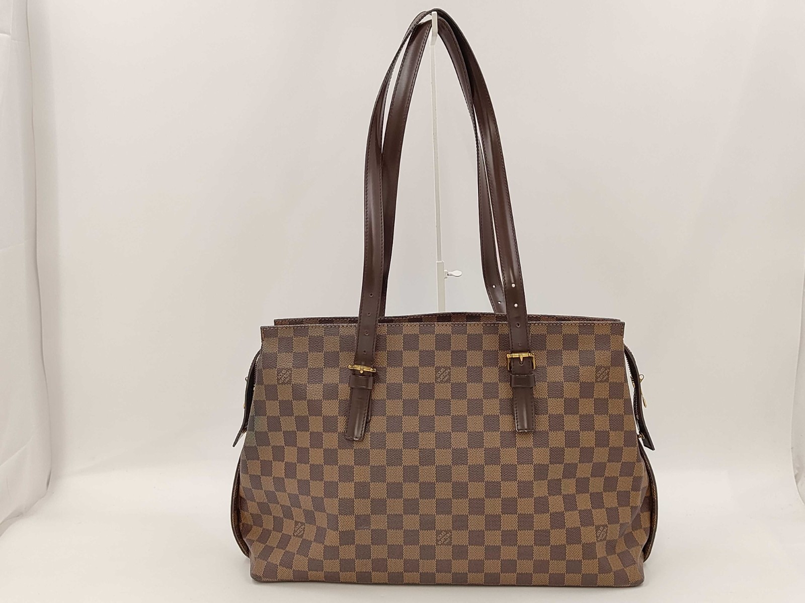 LOUIS VUITTON Chelsea N51119 Damier Ebene Tote Shoulder Bag Brown Authentic