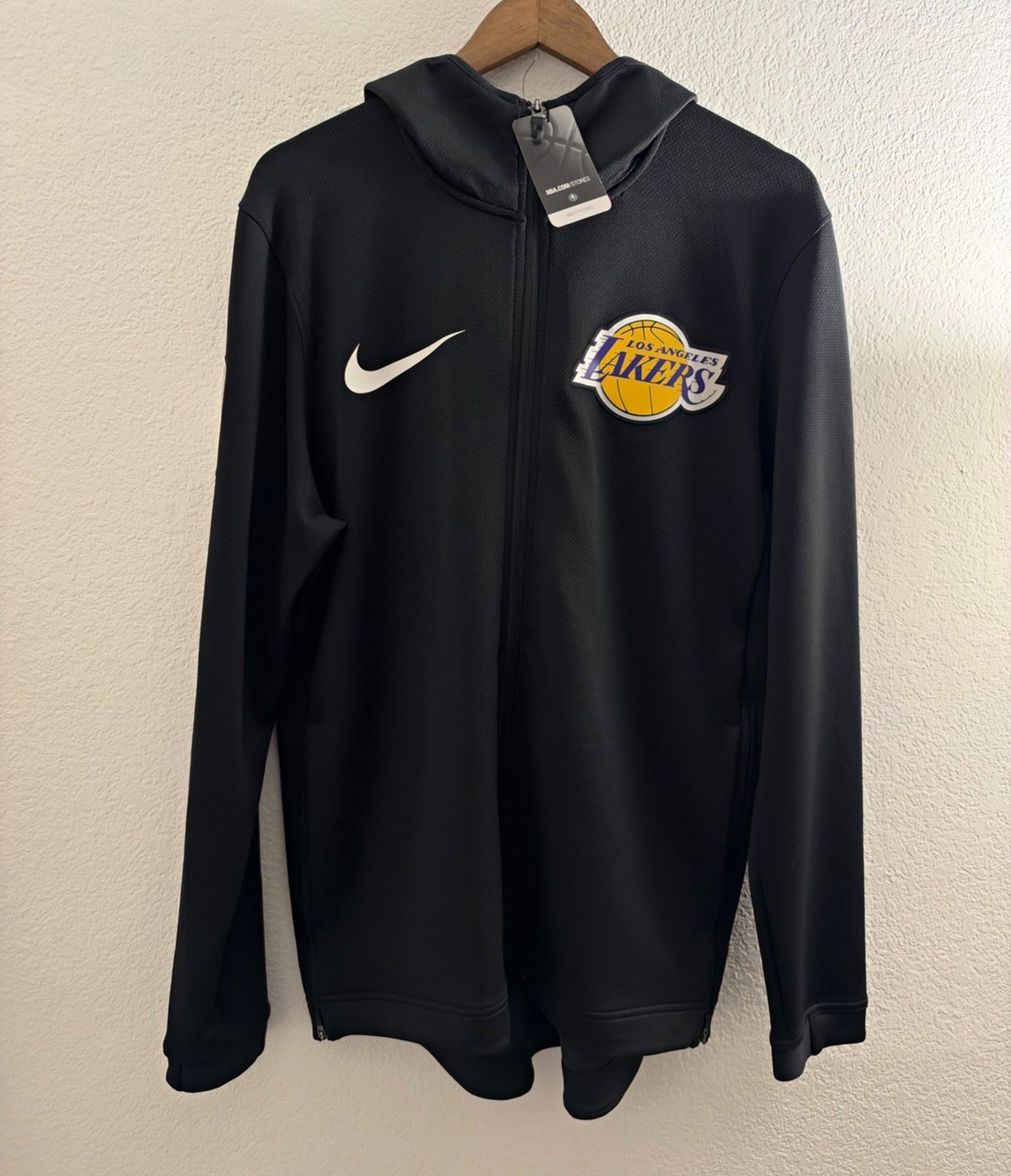 Nike Los Angeles Lakers NBA Basketball Black Full-Zip Hooded Jacket Official 