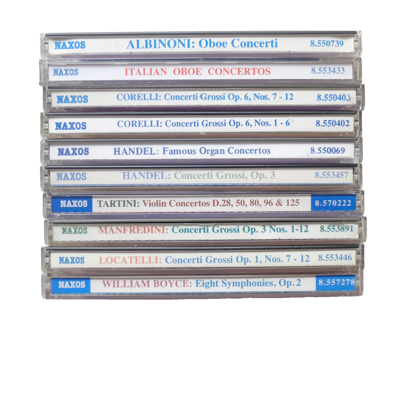 10 x Baroque Naxos  CDs. Corelli, Handel, Tartini, Manfredi, Locatelli etc.