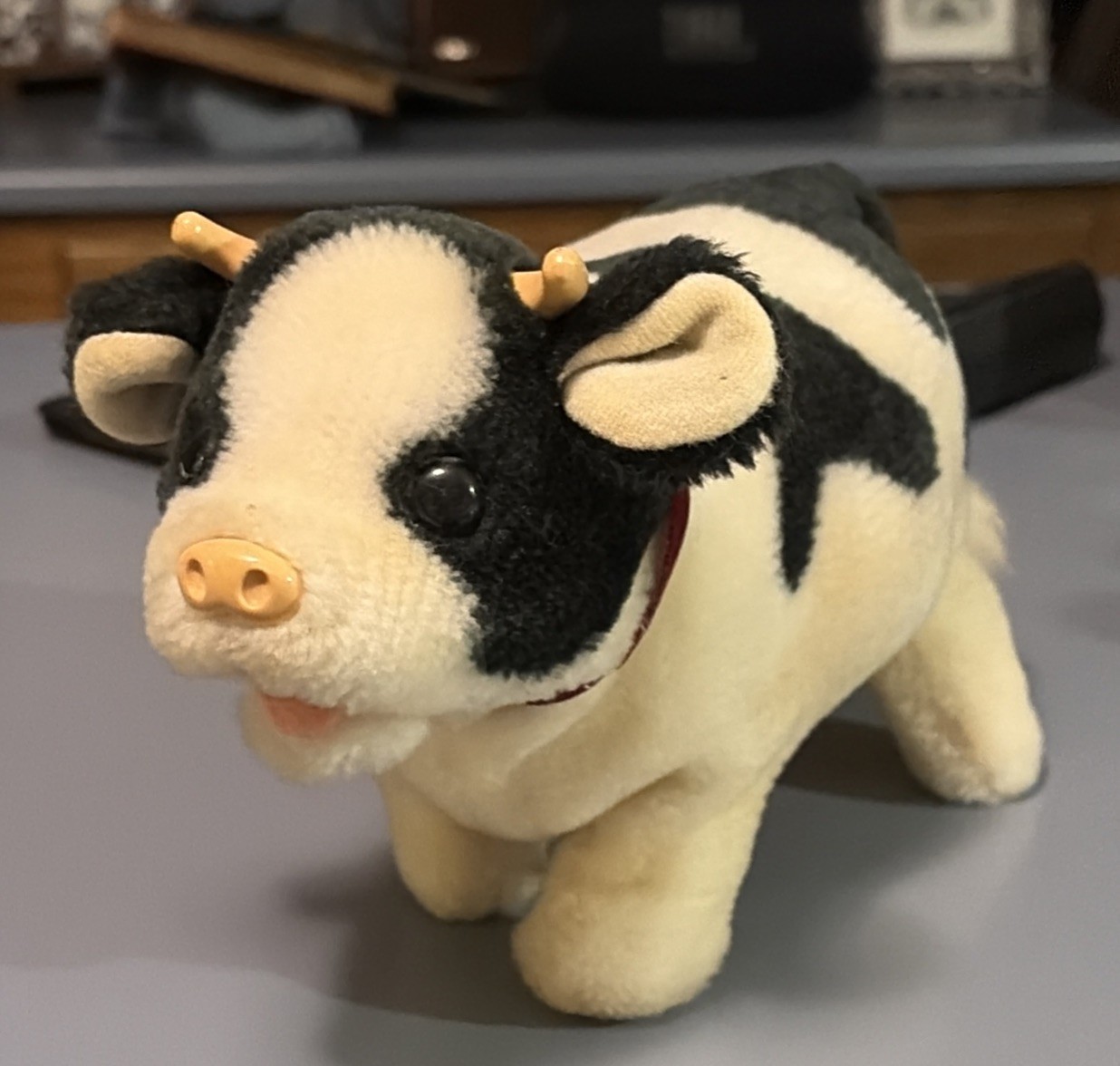 Vintage 1983 Iwaya Roly Poly Cow Interactive Plush Toy Tested WORKS RARE Vintage 1983 Iwaya Roly Poly Cow Interactive Plush Toy Tested WORKS RARE