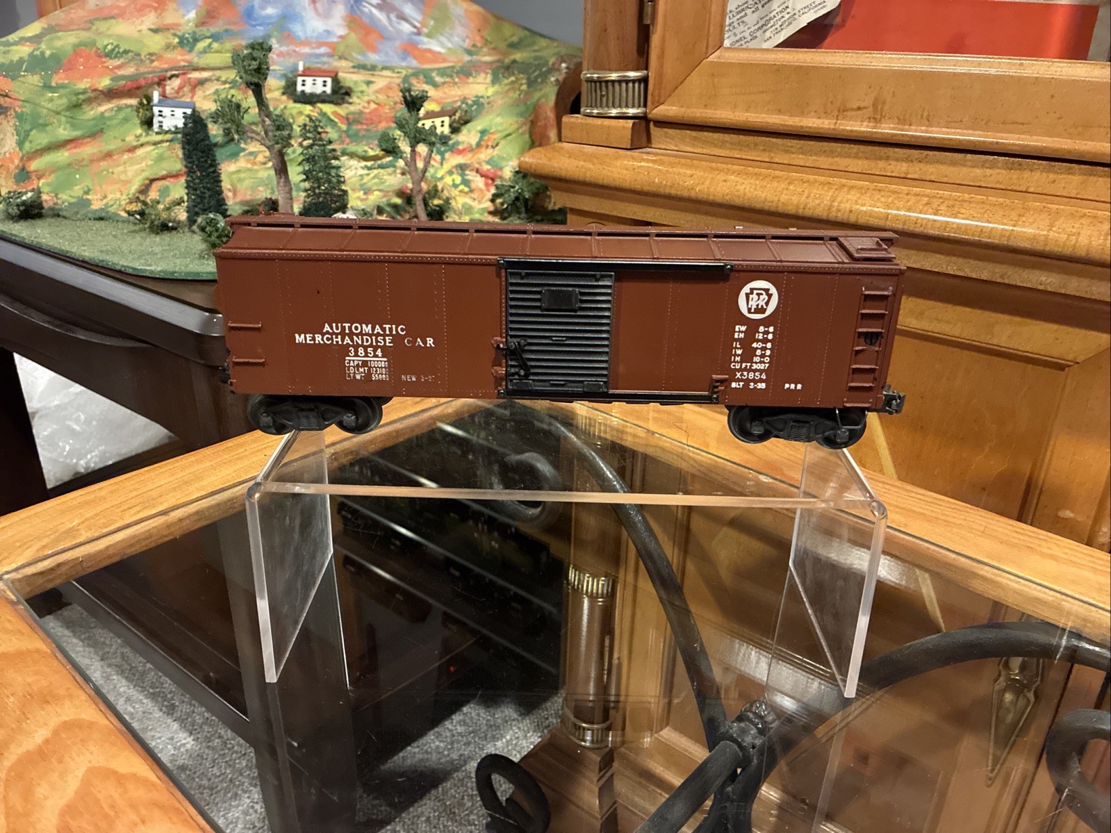 ~Scarce~Lionel Postwar O Gauge 3854 PRR Automatic Merchandise Car ~Black Door~ ~Scarce~Lionel Postwar O Gauge 3854 PRR Automatic Merchandise Car ~Black Door~