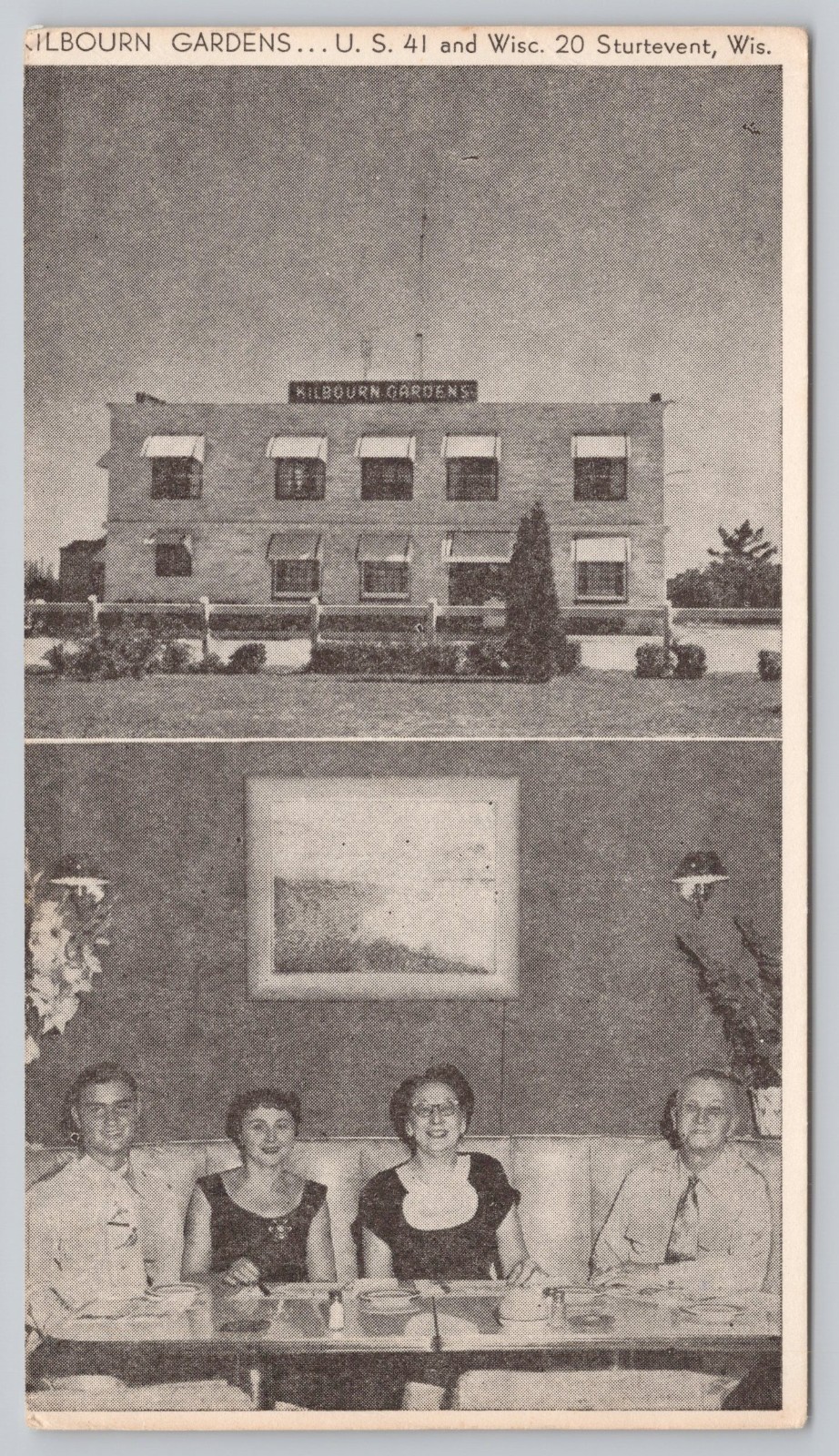 Sturtevent Wisconsin Kilbourn Gardens Restaurant & Cocktail Bar WI Postcard Sturtevent Wisconsin Kilbourn Gardens Restaurant & Cocktail Bar WI Postcard