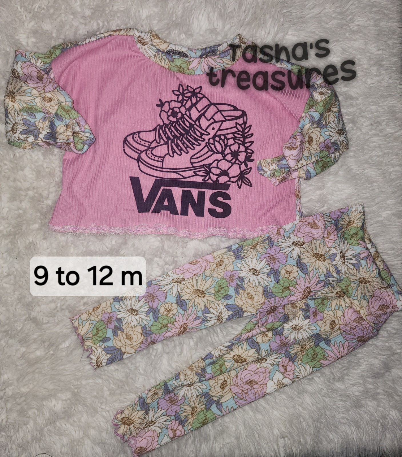 Vans Baby 9 To 12 Months 2 Piece Pants Set Dainty Floral Handmade Boho Pants Top Vans Baby 9 To 12 Months 2 Piece Pants Set Dainty Floral Handmade Boho Pants Top