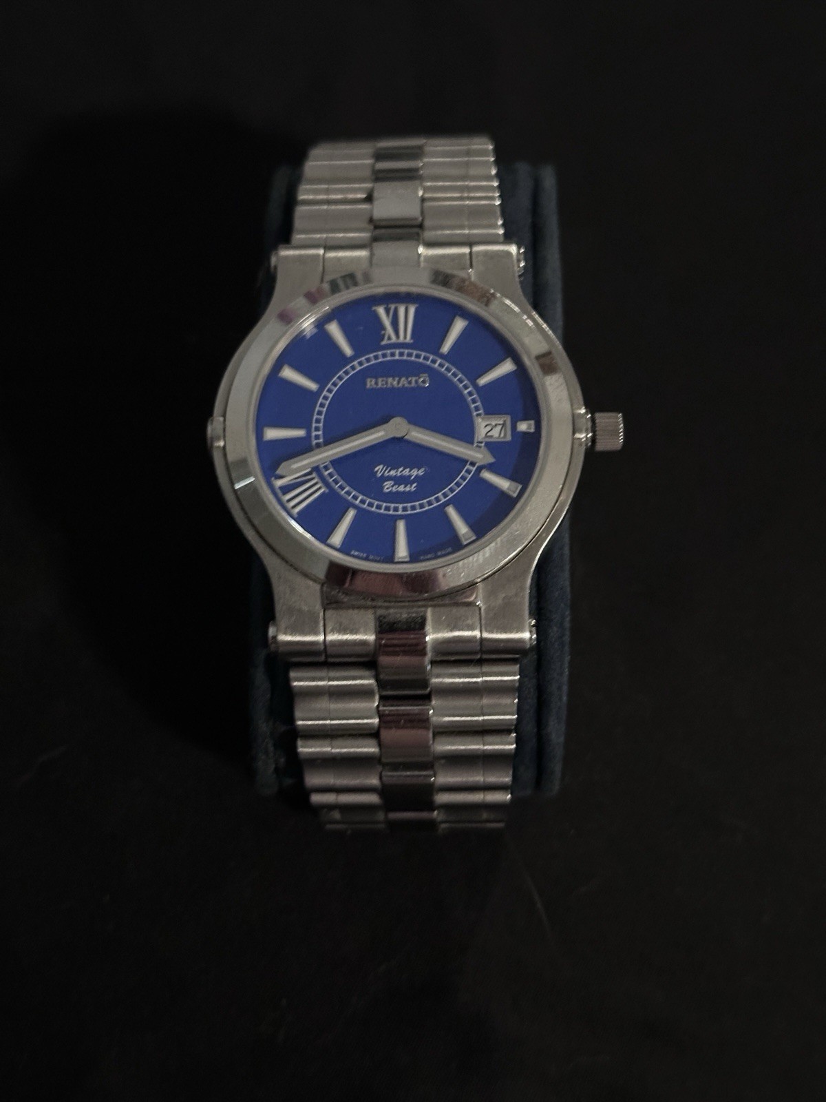 Renato Vintage Beast Men's Watch, Swiss Ronda 715, White Dial /Stainless Steel Renato Vintage Beast Men's Watch, Swiss Ronda 715, White Dial /Stainless Steel