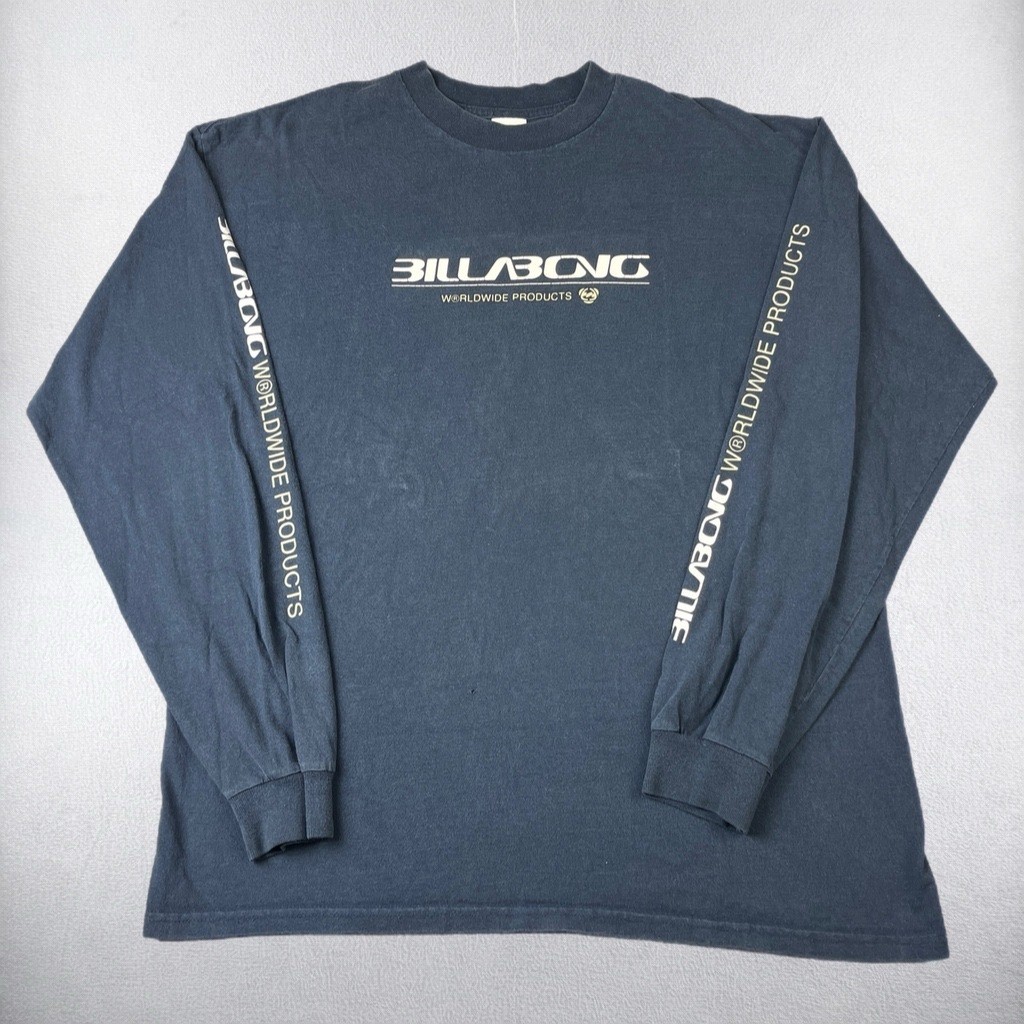 Vintage Y2K Billabong T Shirt Mens Large Blue Long Sleeve Worldwide Skate Surf Vintage Y2K Billabong T Shirt Mens Large Blue Long Sleeve Worldwide Skate Surf