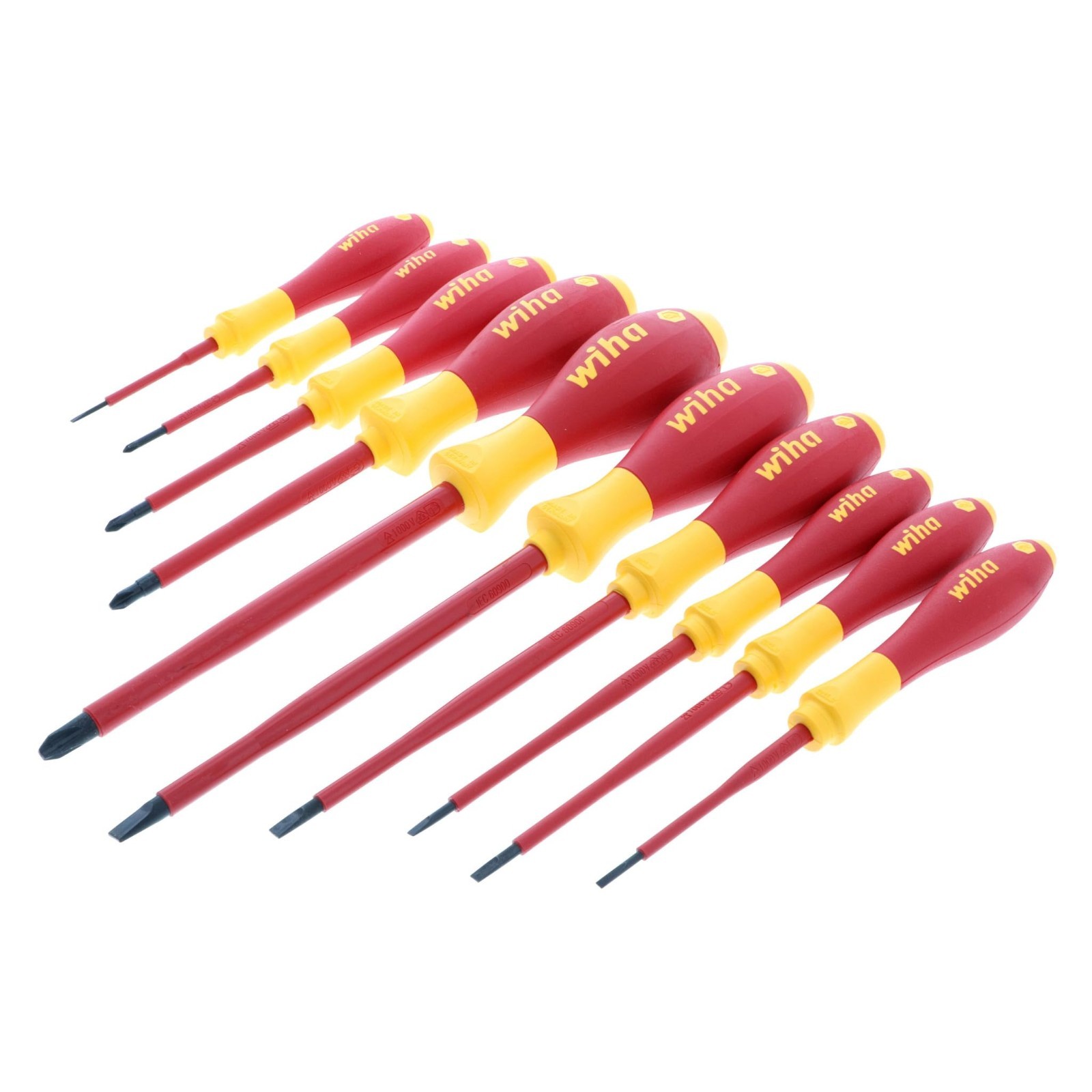 10-Piece Insulated Screwdriver Set, 1000V, Slotted & Phillips, 2.0-6.5mm, #0-#3 10-Piece Insulated Screwdriver Set, 1000V, Slotted & Phillips, 2.0-6.5mm, #0-#3