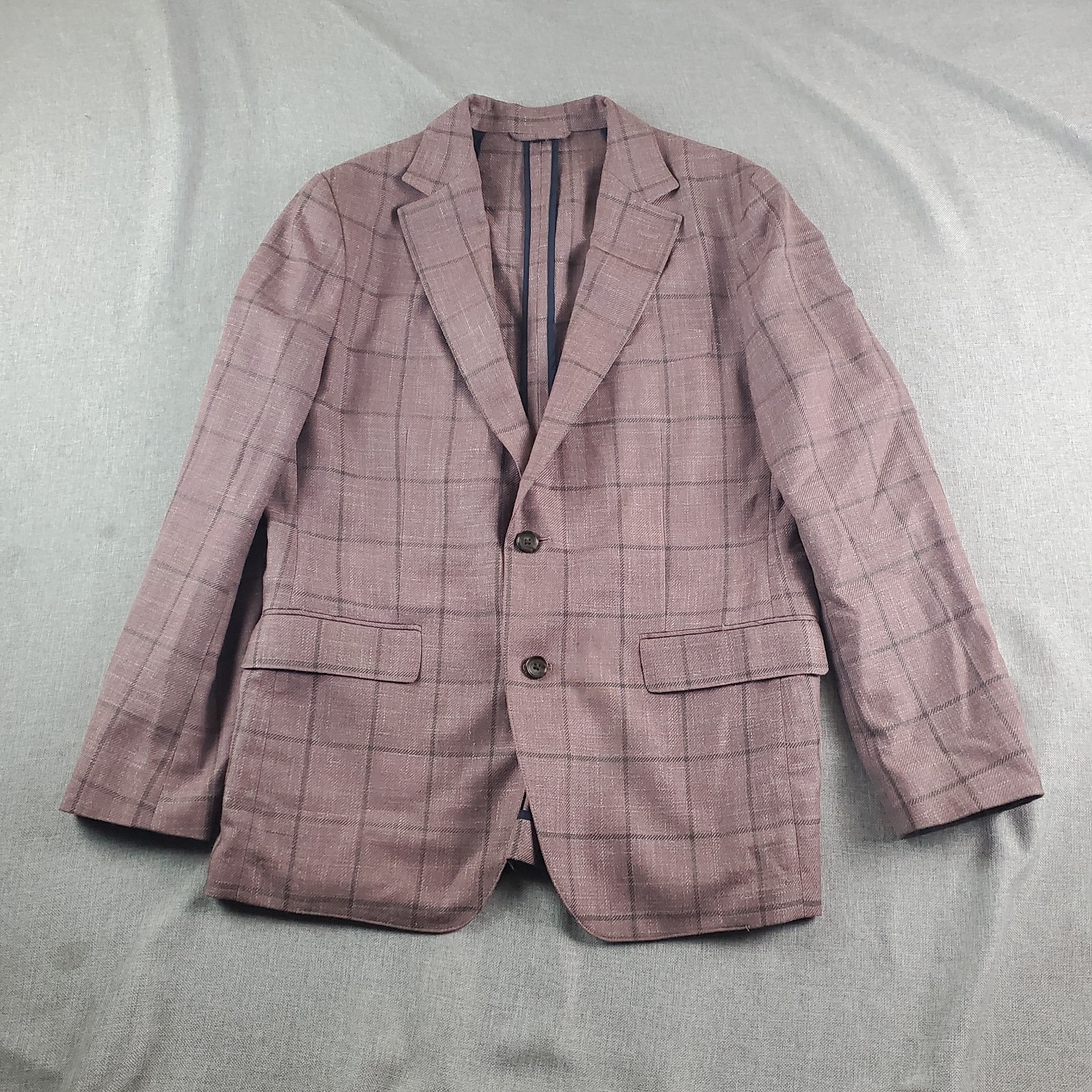 Bonobos Sport Coat Mens 40 R Mauve Check Marzotto Wool Silk Linen Unconstructed