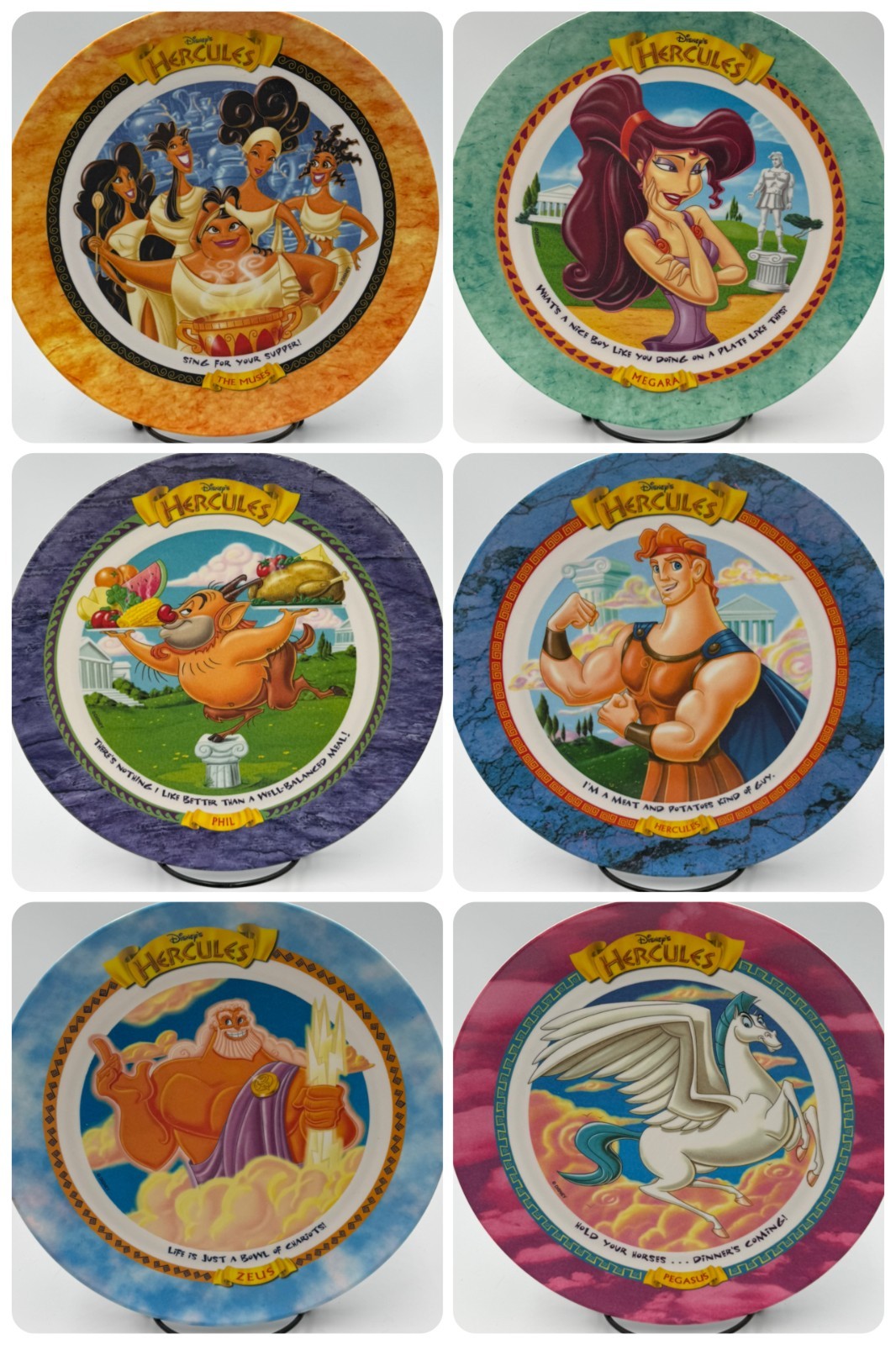 Disney Hercules McDonald\'s Collector Plates Complete Set of 6 1997 Vintage Disney Hercules McDonald\'s Collector Plates Complete Set of 6 1997 Vintage