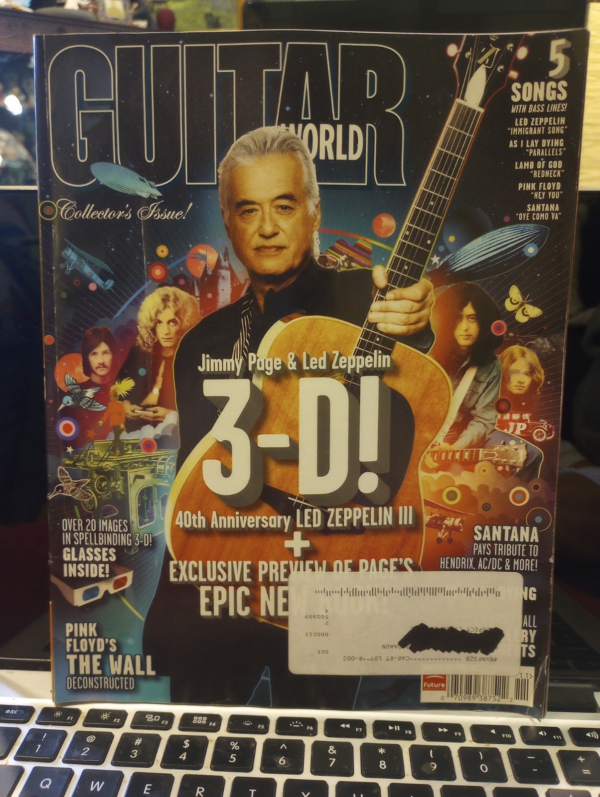 GUITAR WORLD-NOVEMBER 2010- JIMMY PAGE 3D COMES WITH 3D GLASSES VINTAGE GUITAR WORLD-NOVEMBER 2010- JIMMY PAGE 3D COMES WITH 3D GLASSES VINTAGE