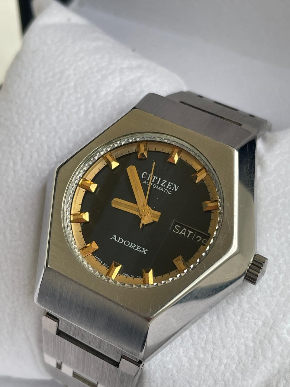Vintage Citizen Adorex 8001A 25J Automatic Stone Dial Custom Case Serviced