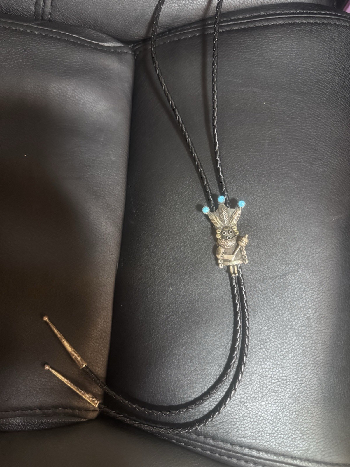 Hard to find Ramone Platero Vintage Sterling Silver Native Mudhead/Kachina Bolo Hard to find Ramone Platero Vintage Sterling Silver Native Mudhead/Kachina Bolo