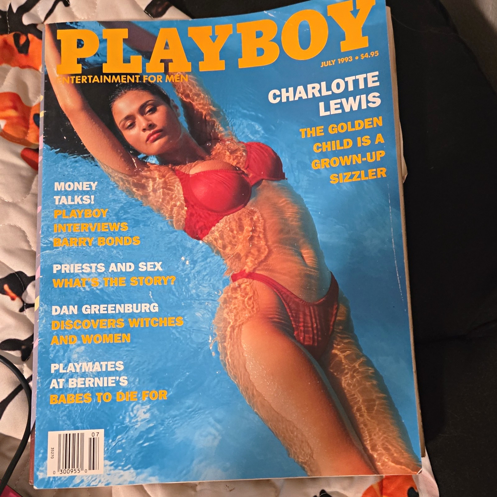 Vintage July 1993 Playboy Magazine featuring Charlotte Lewis on the cover.
