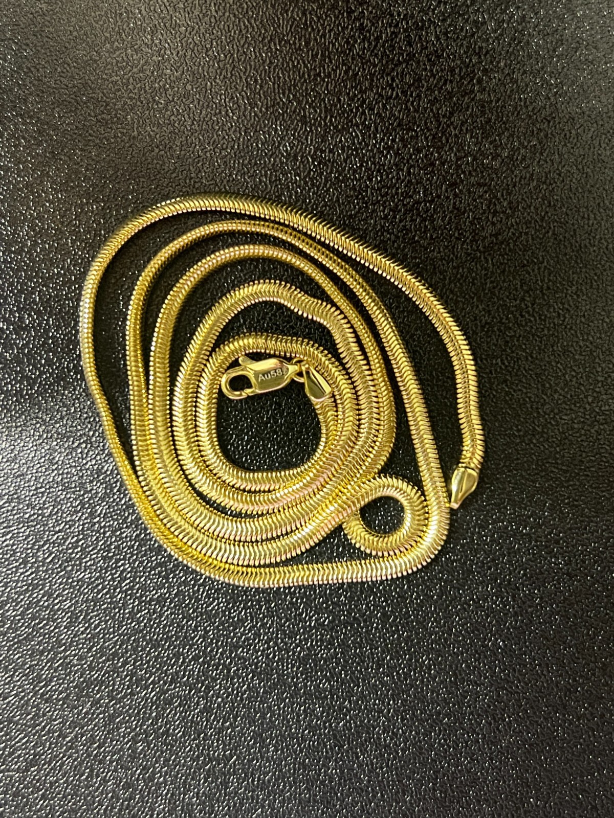 14K Yellow Gold Snake Chain Necklace 2.8mm 20in AU585 Lobster Clasp