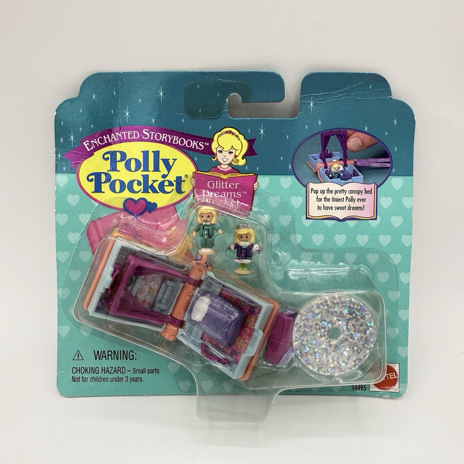1996 Vintage Mattel Polly Pocket New On Card Glitter Dreams Locket Playset 1996 Vintage Mattel Polly Pocket New On Card Glitter Dreams Locket Playset