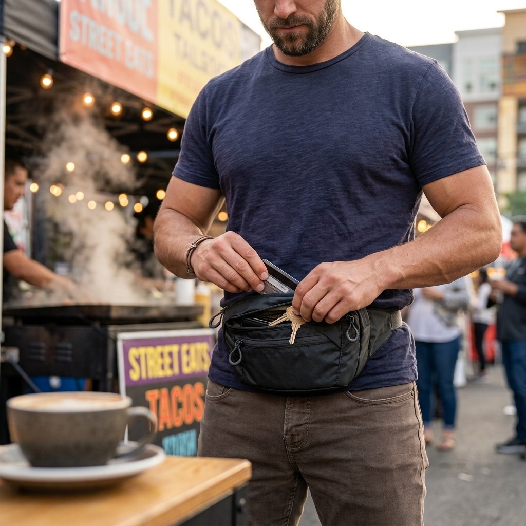 Tactical Fanny Pack Concealed Carry EDC Waist Bag Sling Chest Pack Hook Loop