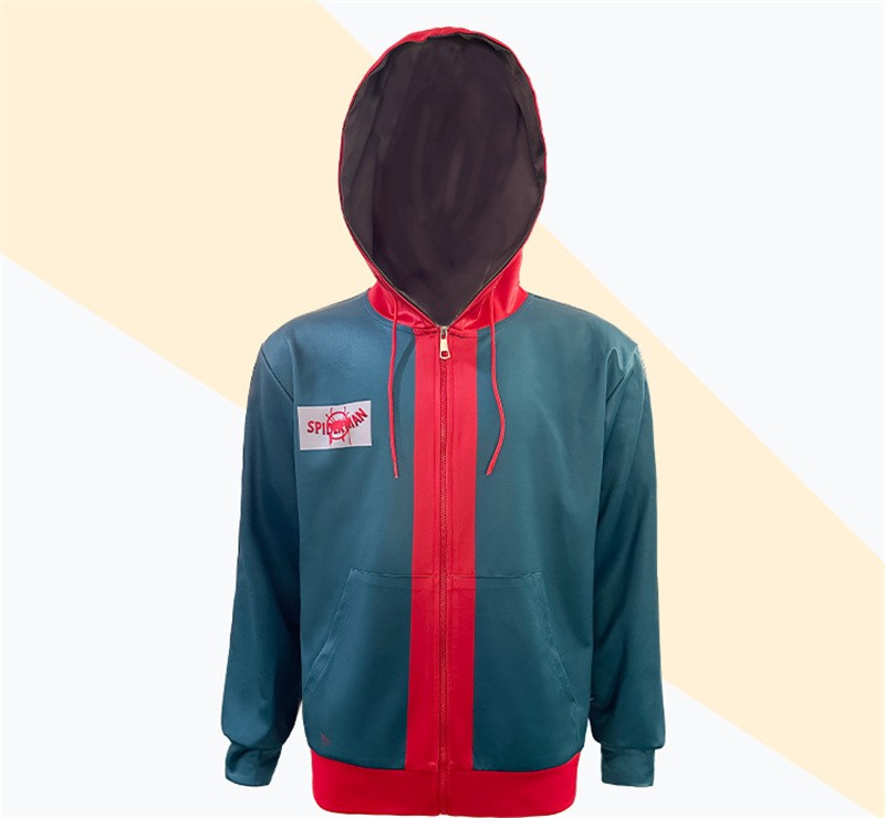 Spider-Man:Into the Spider-Verse Miles Morales Hoodie Shorts Cosplay Costume Set Spider-Man:Into the Spider-Verse Miles Morales Hoodie Shorts Cosplay Costume Set