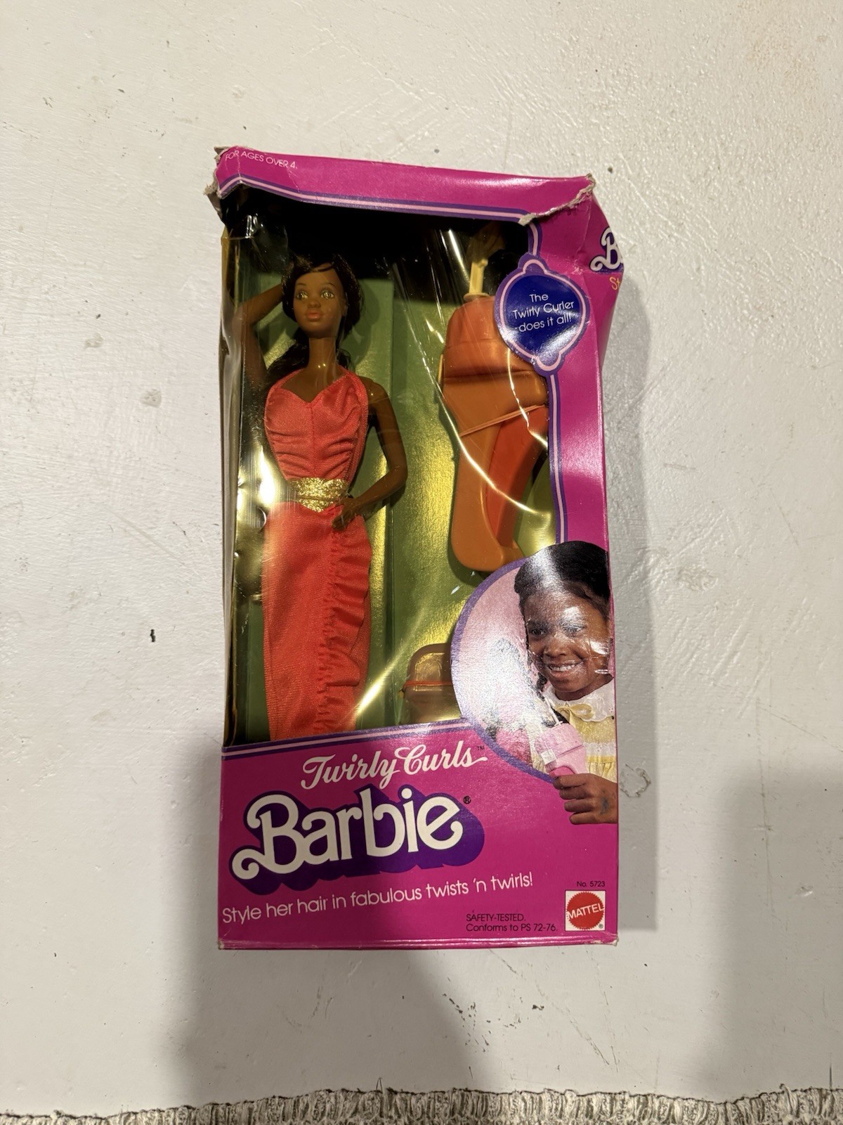 Vintage 1982 Mattel Barbie Twirly Curls African American Doll 5723 HTF New
