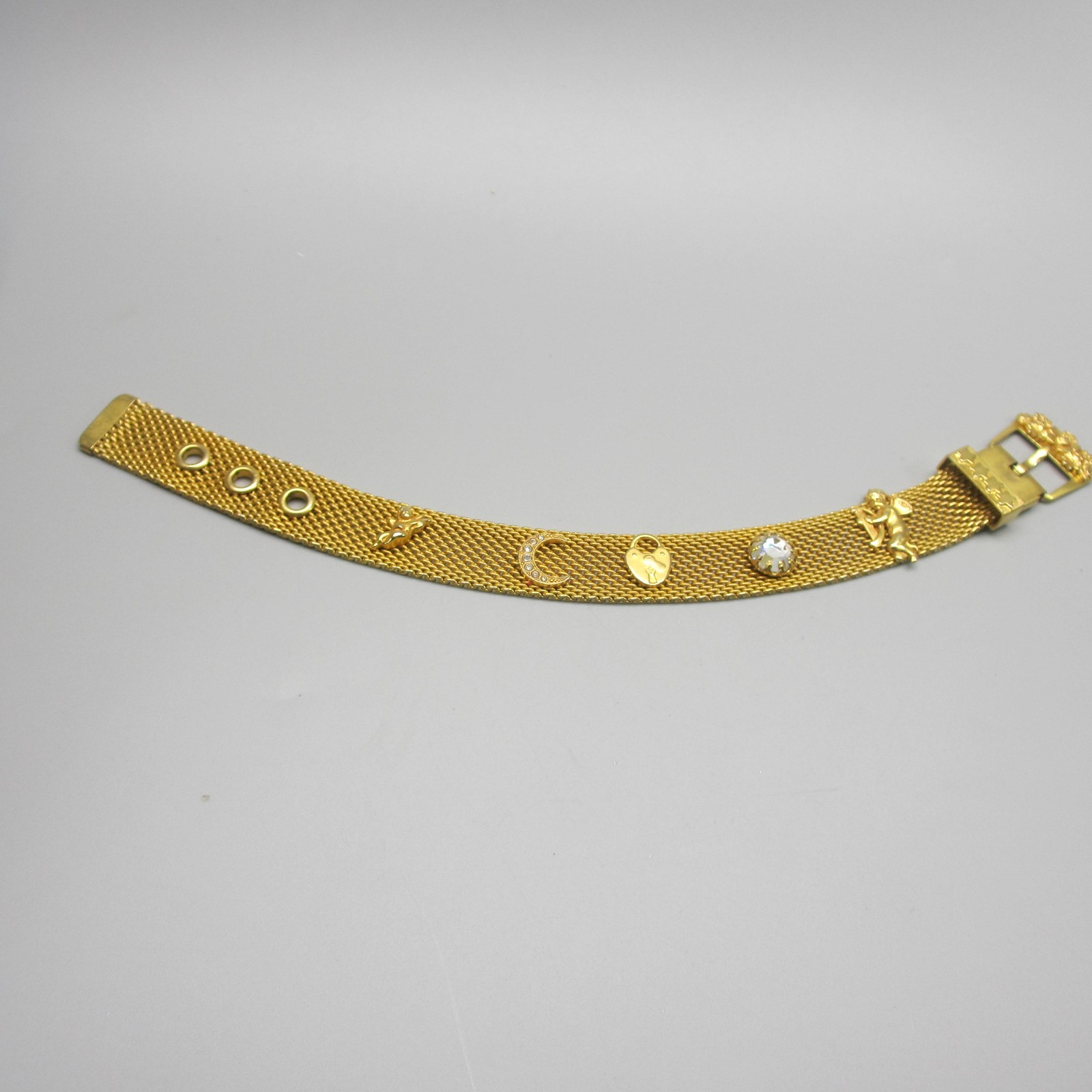 Vintage Kirks Folly Bracelet Mesh Celestial Belt Buckle Cherub Crescent Moon Vintage Kirks Folly Bracelet Mesh Celestial Belt Buckle Cherub Crescent Moon