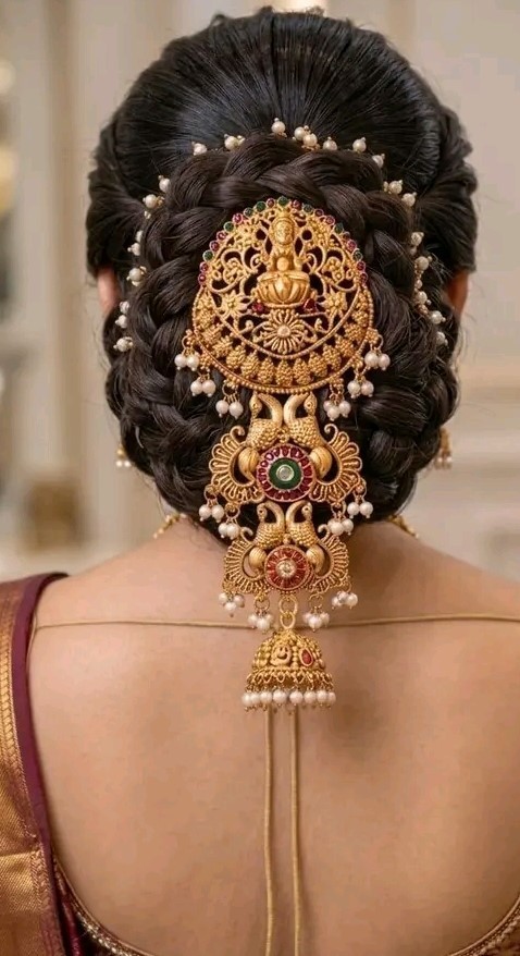 South Indian hair jewelry | Temple Hair Accessory | Bridal hair pin South Indian hair jewelry | Temple Hair Accessory | Bridal hair pin