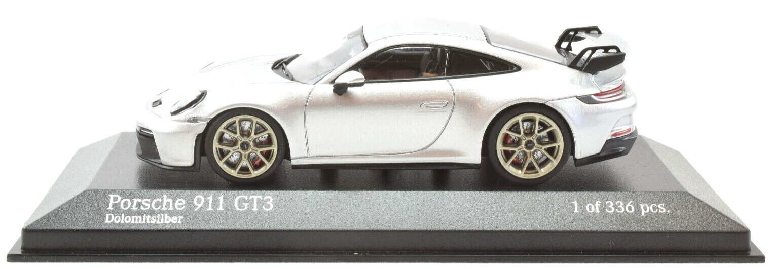 Minichamps Porsche 911 992 Dolomite Silver GT3 1:43 Scale Diecast Car 410069204 Minichamps Porsche 911 992 Dolomite Silver GT3 1:43 Scale Diecast Car 410069204