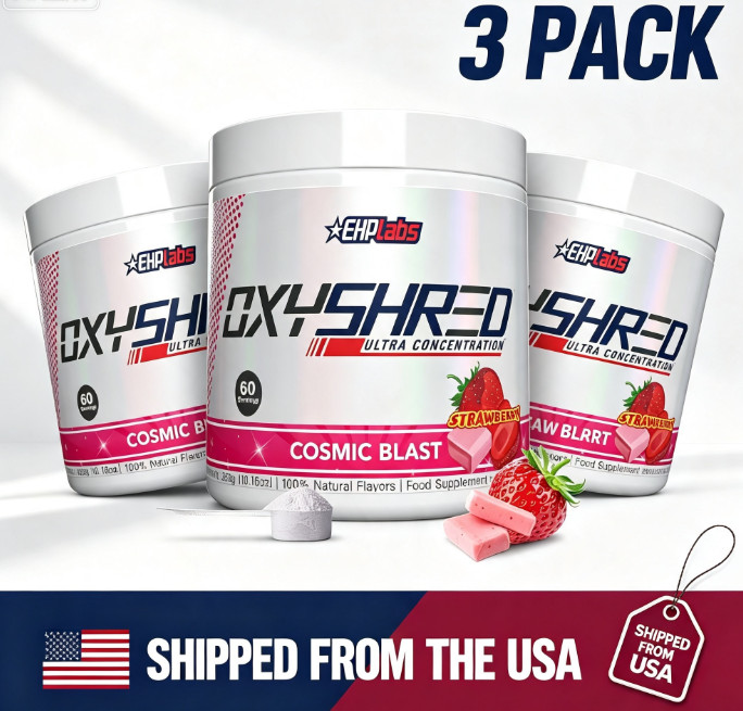 3pc EHP Labs–Cosmic Blast OxyShred Fat Burner&Energy Boost  Mango&Strawberry