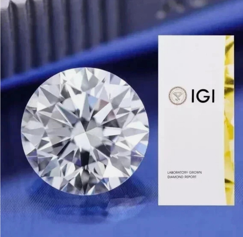 IGI Certified 3.02 Ct Round Lab-Grown CVD Diamond Natural D Color VVS1  Loose