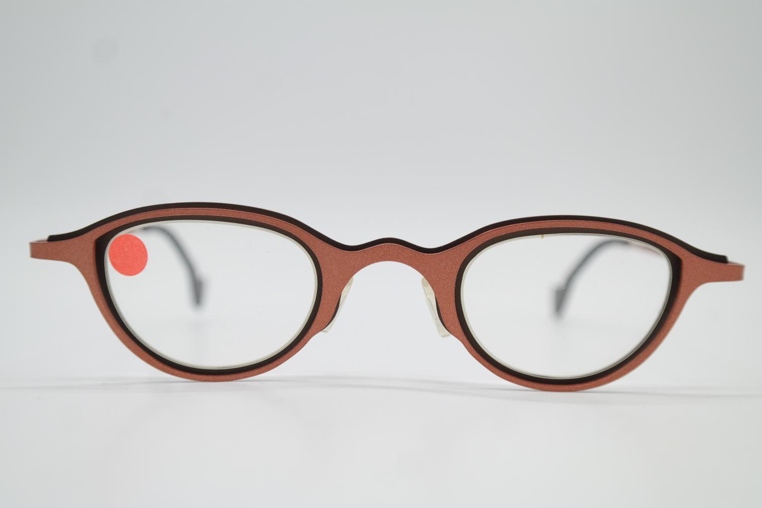 Vintage Glasses THEO BELGIUM Uno 115 Bronze Oval Frame Eyeglasses
