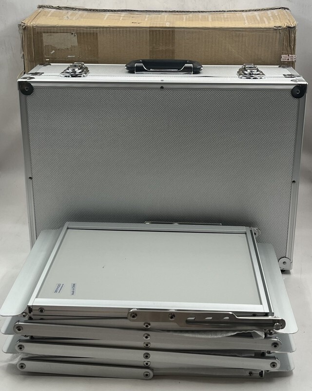 DISPLAYS2GO LITG7A 5-POCKET PORTABLE LITERATURE FLOOR STAND WITH CASE