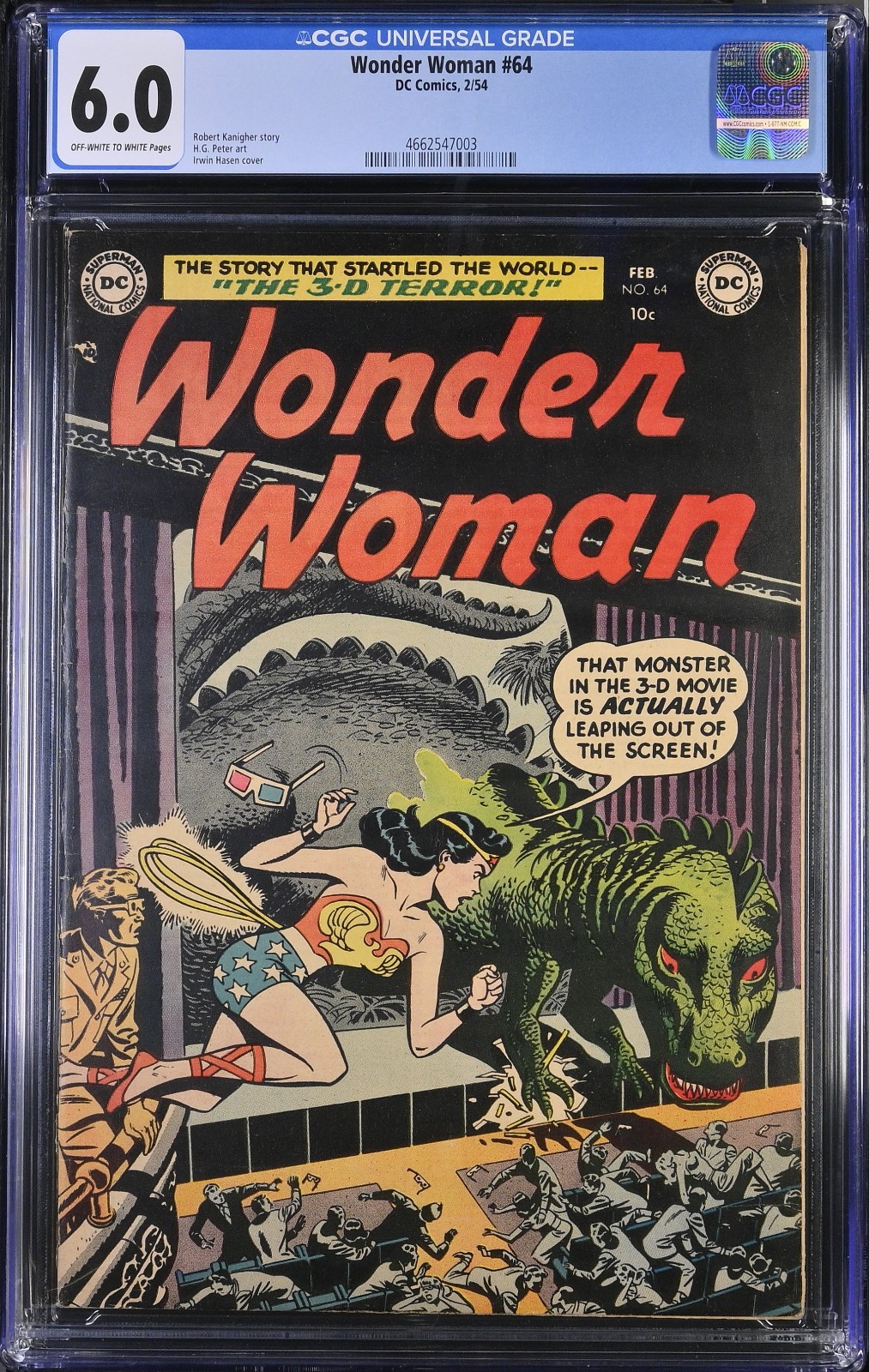 Wonder Woman #64 Irwin Hasen Cover CGC 6.0 OWW Wonder Woman #64 Irwin Hasen Cover CGC 6.0 OWW