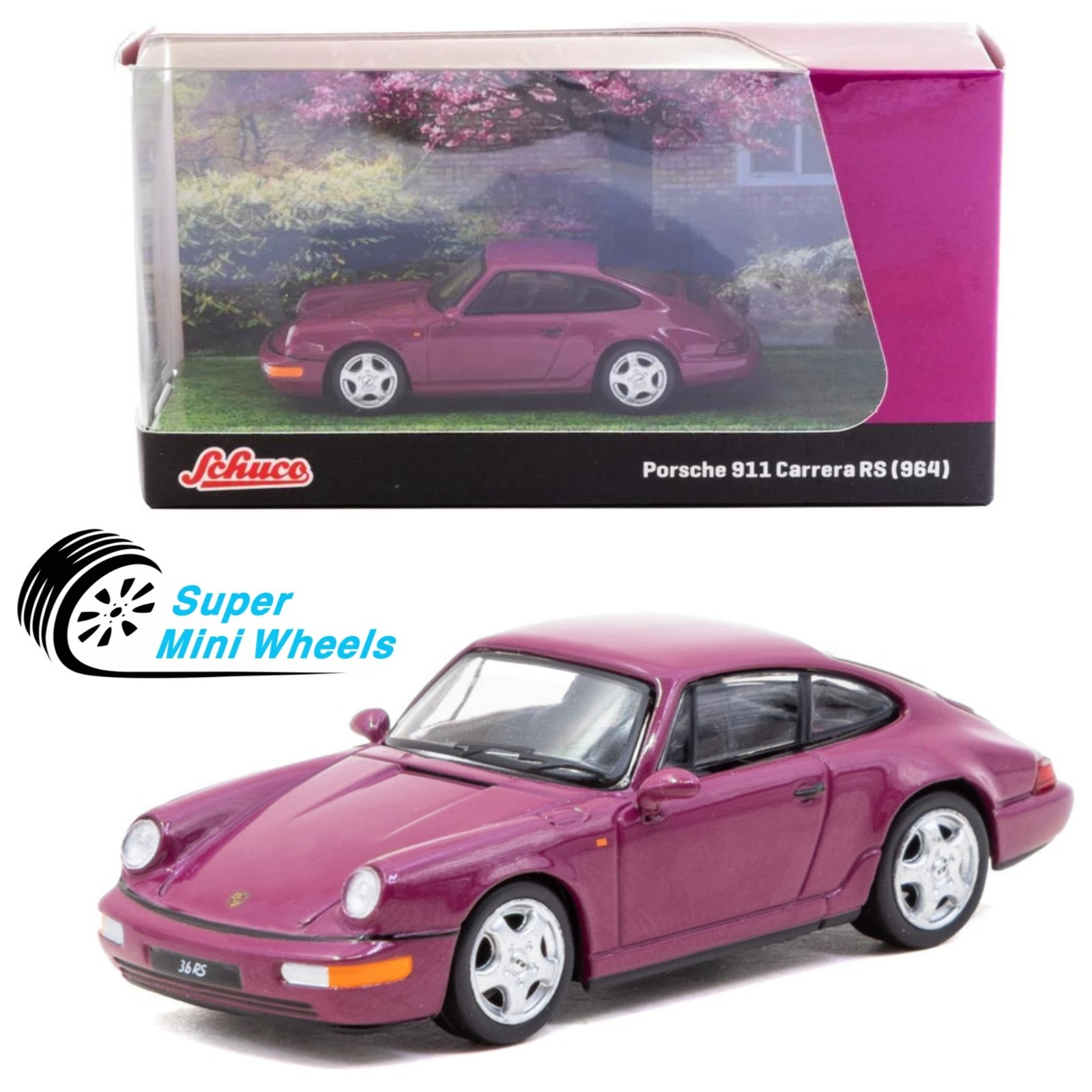 Schuco x Tarmac Works 1:64 Porsche 911 Carrera RS (964) Ruby Star Schuco x Tarmac Works 1:64 Porsche 911 Carrera RS (964) Ruby Star