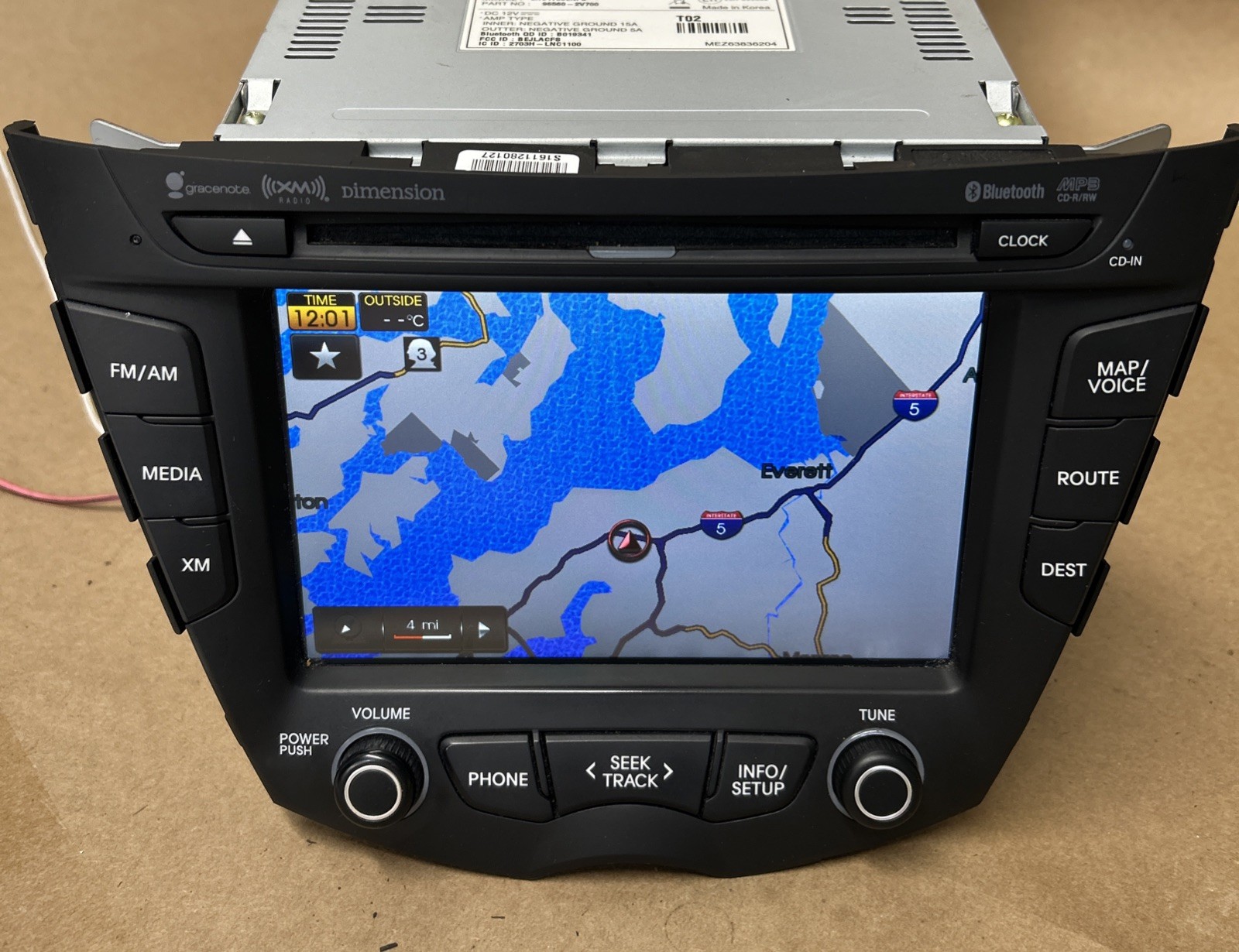 2012-2014 Hyundai Veloster Navigation Radio CD Player 96560-2V700 OEM 2012-2014 Hyundai Veloster Navigation Radio CD Player 96560-2V700 OEM