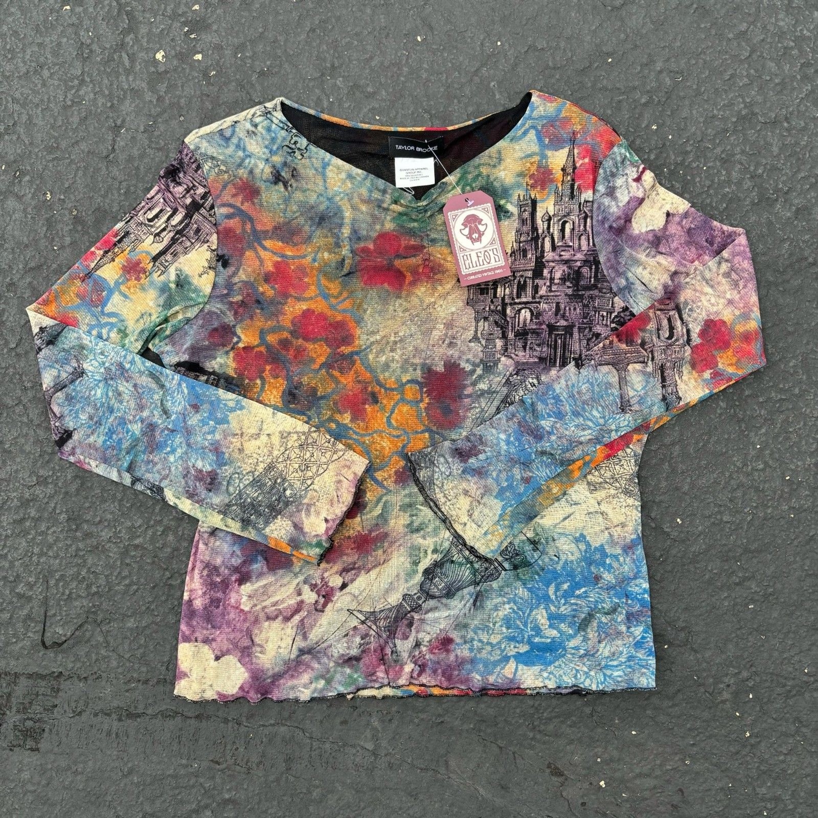 Vintage Y2K Taylor Brook Mesh Graphic Long Sleeve Shirt Vintage Y2K Taylor Brook Mesh Graphic Long Sleeve Shirt