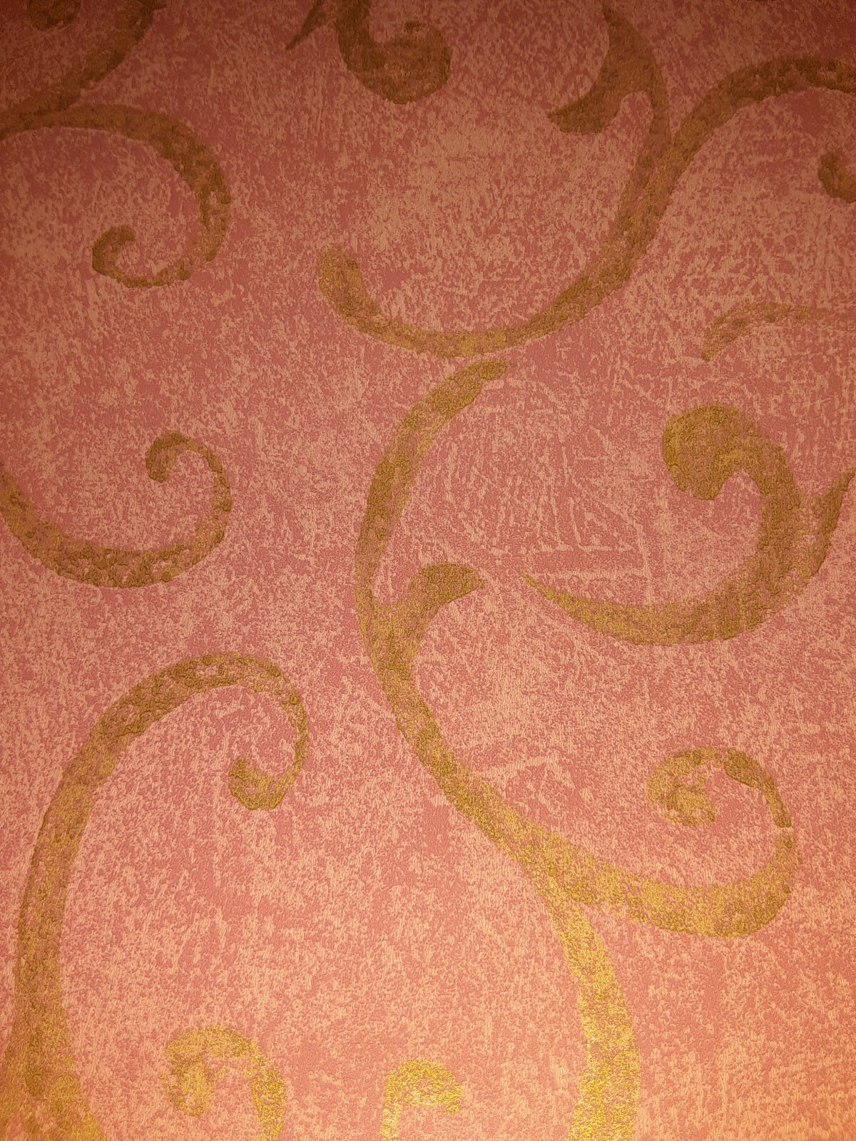 NOS VINTAGE Beautiful Double Rolls Designer Wallpaper THIBAUT T6475 RED GOLD SWI