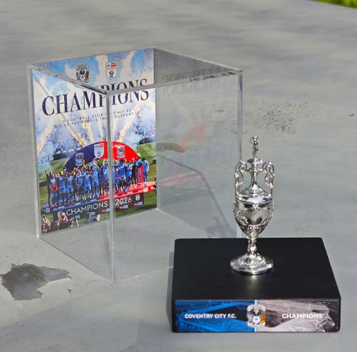 2025-26 Coventry City F.C. EFL Championship Trophy Replica With Display Case 2025-26 Coventry City F.C. EFL Championship Trophy Replica With Display Case