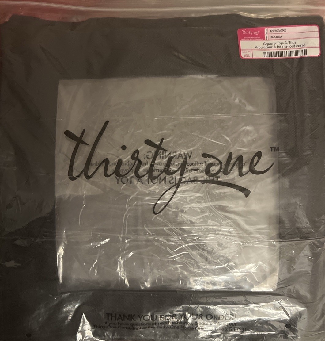 Thirty-One (31 Gifts) Square Top-A-Tote – Black – NEW