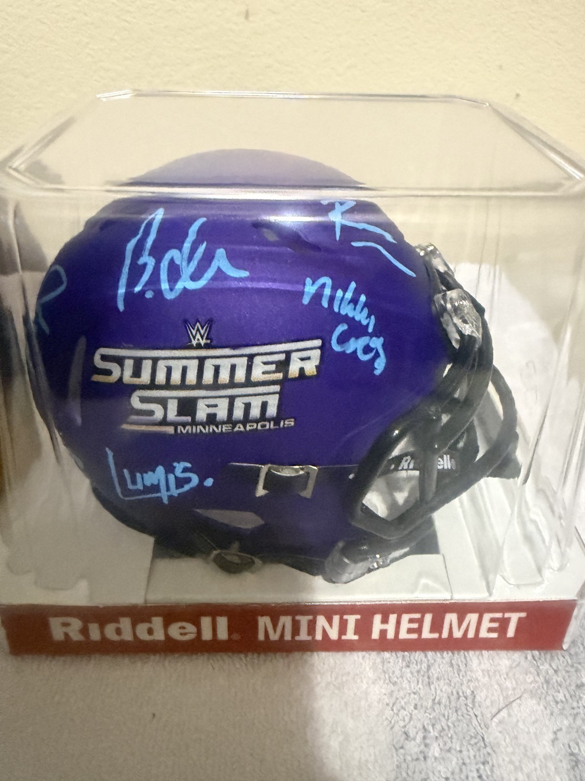 Fanatics WWE SummerSlam 2026 Signed Mini Helmet Wyatt Sicks 8/10 Fanatics WWE SummerSlam 2026 Signed Mini Helmet Wyatt Sicks 8/10