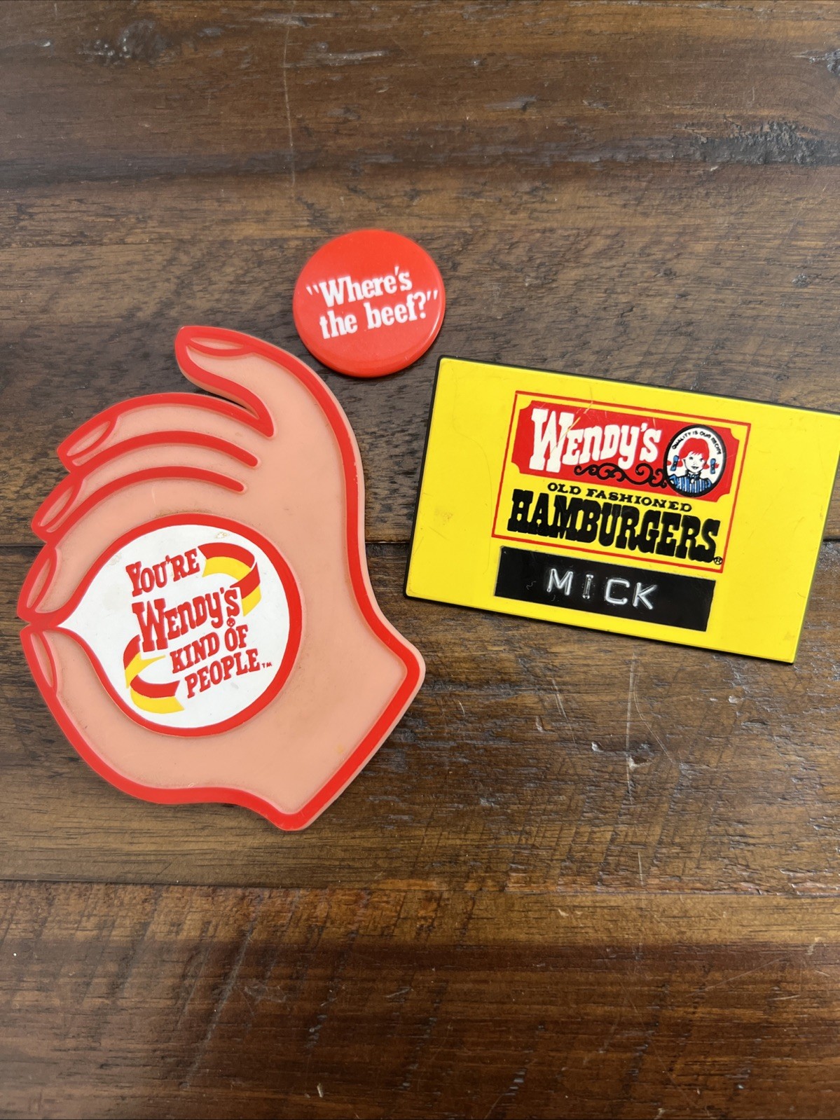 Vtg WENDY\'S Employee Name Badge Lg Button Pin Lot Where’s The Beef? Kind People Vtg WENDY\'S Employee Name Badge Lg Button Pin Lot Where’s The Beef? Kind People