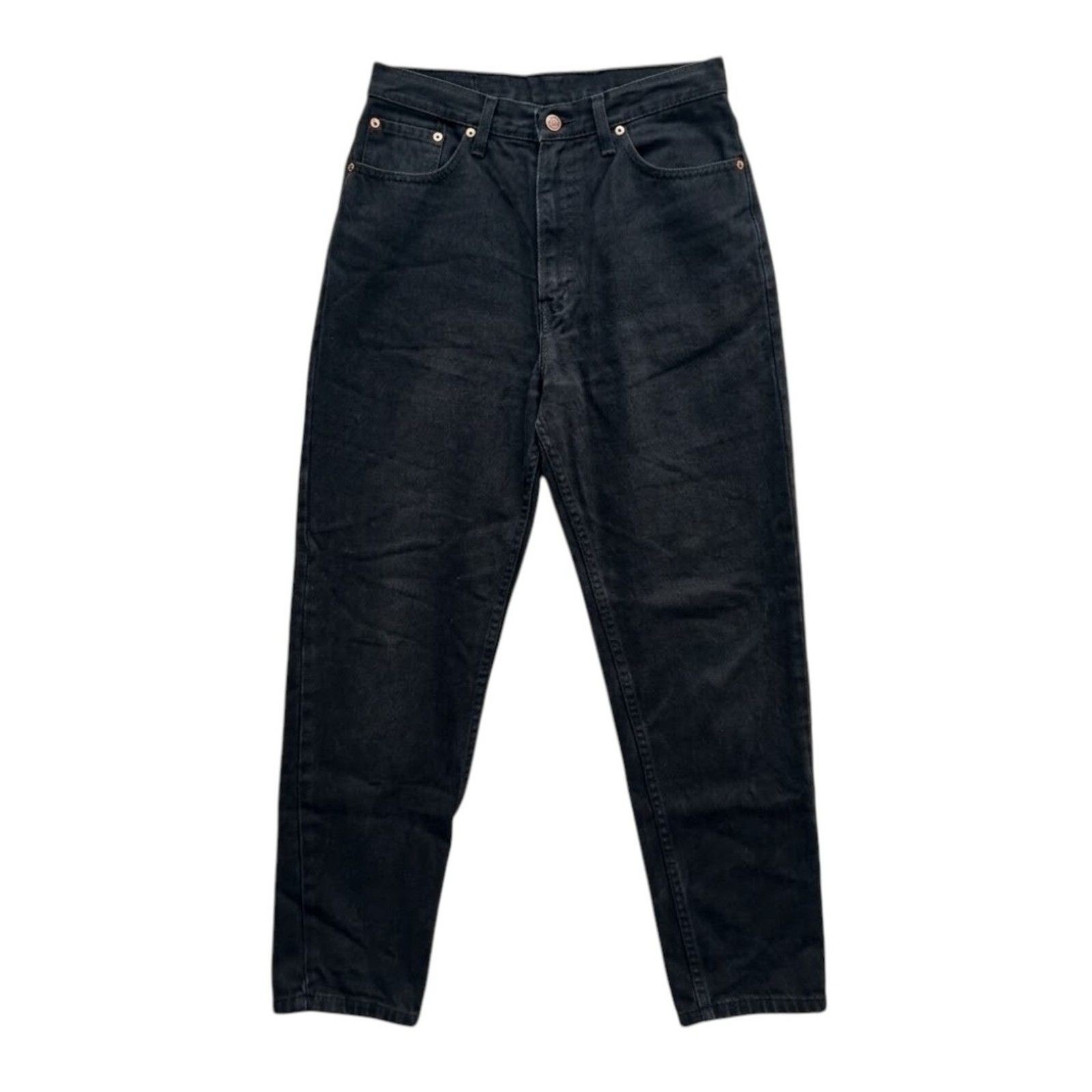 Vintage Jordache High Rise Tapered Leg Black Denim Mom Jeans 90s Retro Size 10