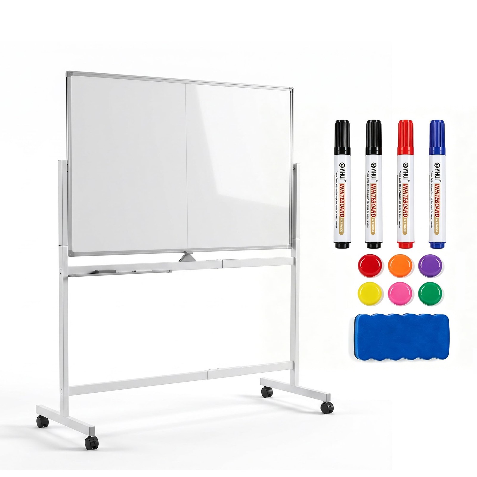 Rolling Whiteboard Stand Mobile Double-Sided Magnetic Whiteboard Dry Erase Board Rolling Whiteboard Stand Mobile Double-Sided Magnetic Whiteboard Dry Erase Board