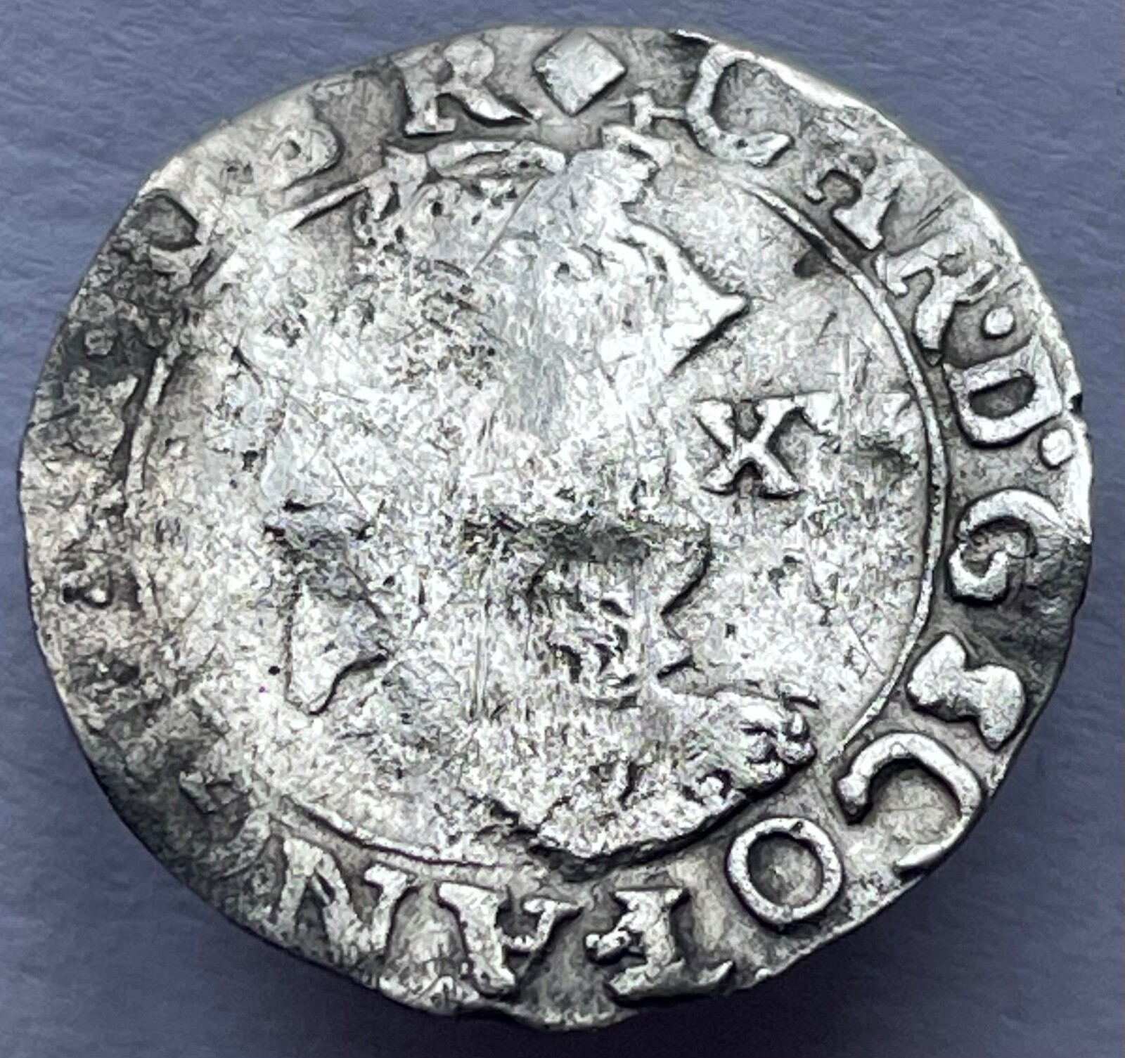 1637-42 Charles I (1st) Scottish Hammered 20 Pence 3rd Coinage Lozenge mm Rare 1637-42 Charles I (1st) Scottish Hammered 20 Pence 3rd Coinage Lozenge mm Rare