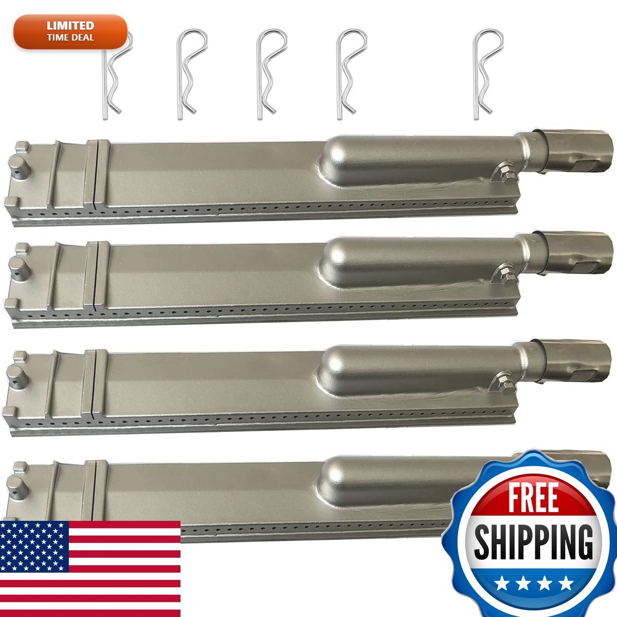 GRILLJOB Cast Stainless Steel BBQ Grill Burner Replacement Parts for Bull Lion GRILLJOB Cast Stainless Steel BBQ Grill Burner Replacement Parts for Bull Lion